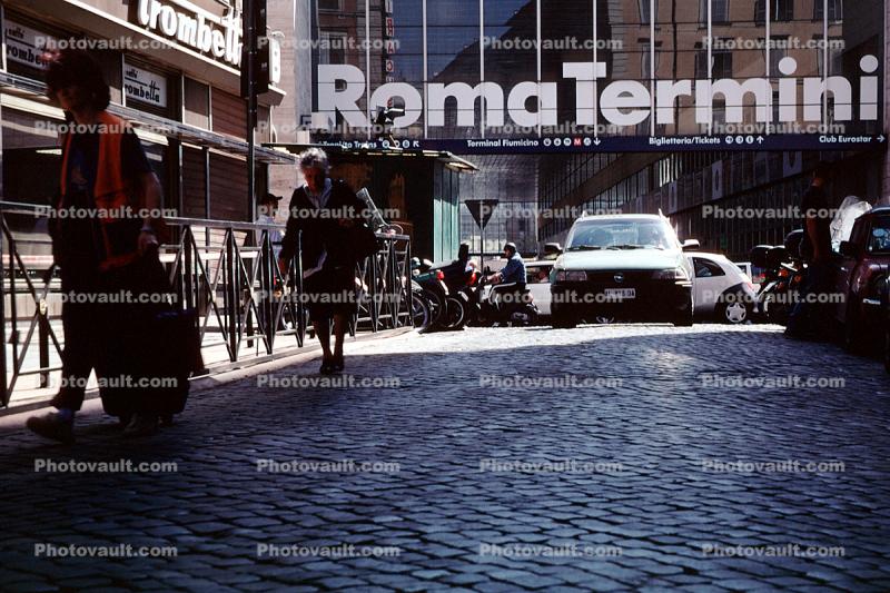 Car, Cobblestone Street, Roma Terminal, Rome