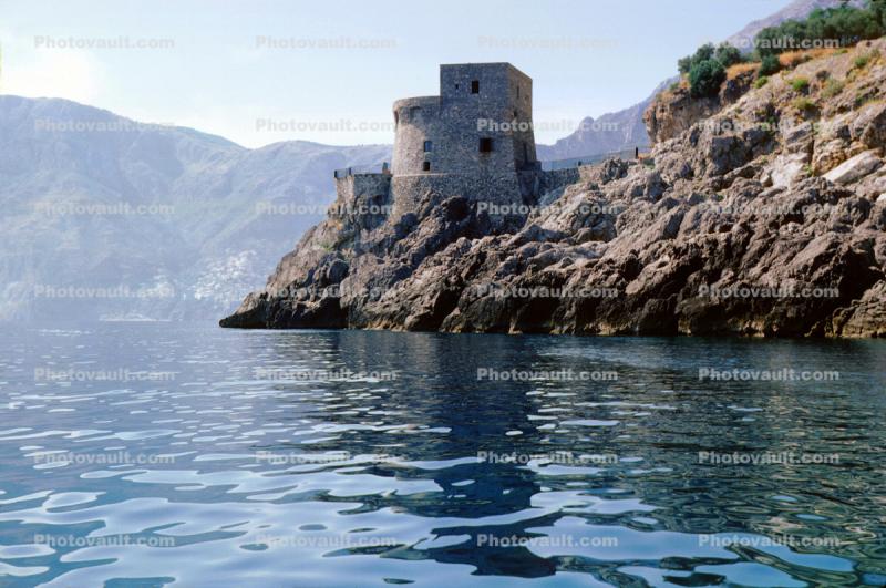 Positano, Amalfi Coast, castle, building, water