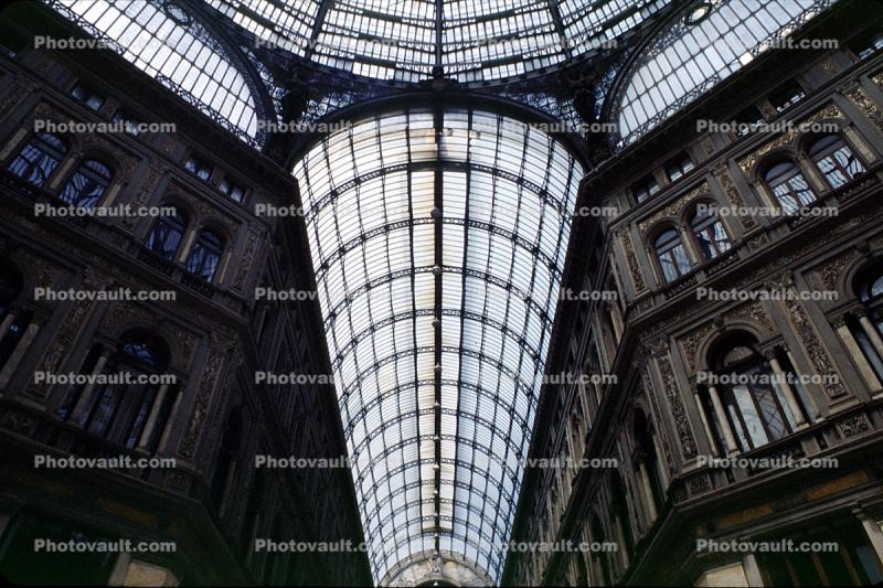 Galleria Umberto, building, glass, Naples Italy