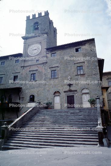 stairs, steps, Clock Tower, building, Cortona, Arezzo, Tuscany, Italy