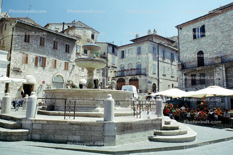 Water Fountain, buildings, Assisi