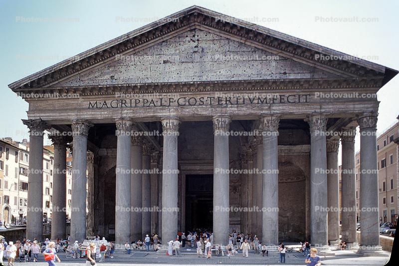 Pantheon, Piazza della Rotonda, famous landmark, monument, Building, granite Corinthian columns