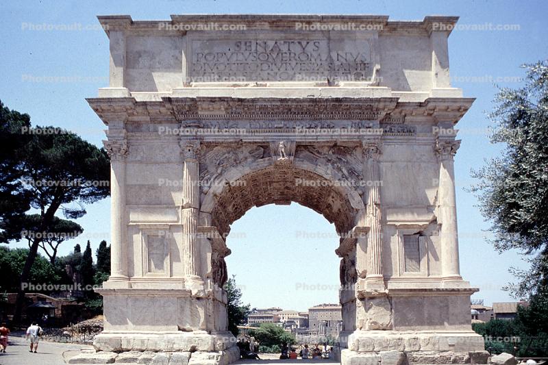 Arch of Titus, Rome, famous landmark monument