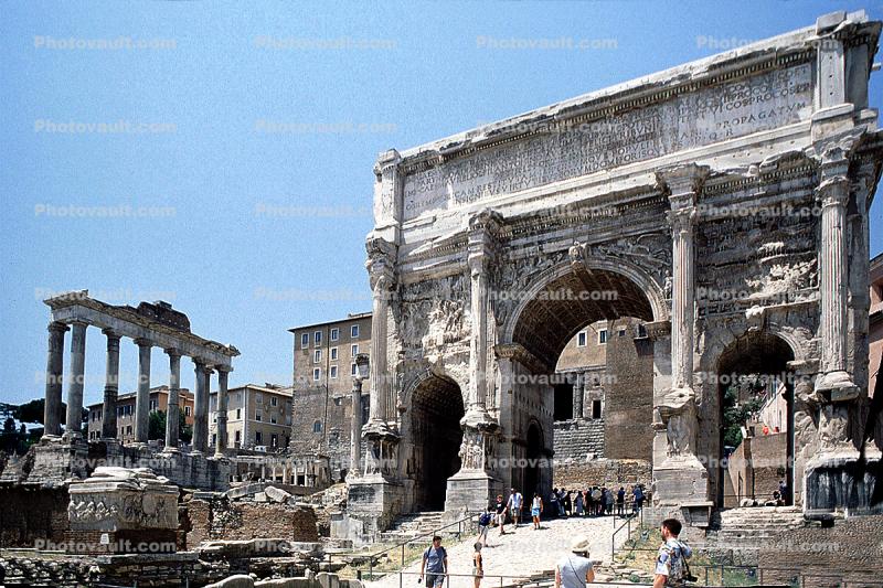 Arch of Septimius Severus, Rome, famous landmark monument