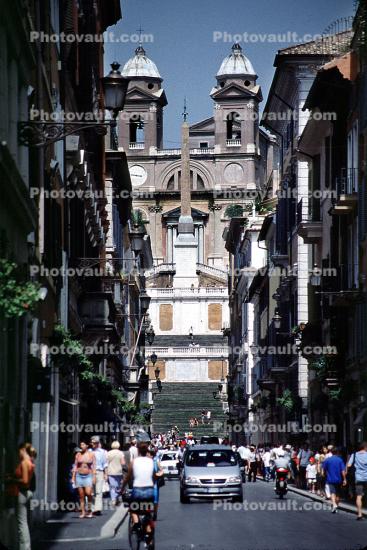 Building Van, Street, Sidewalk, Rome