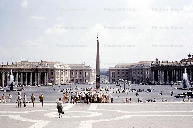 Saint Peters Square, Obelisk, buildings, Water Fountain, Aquatics