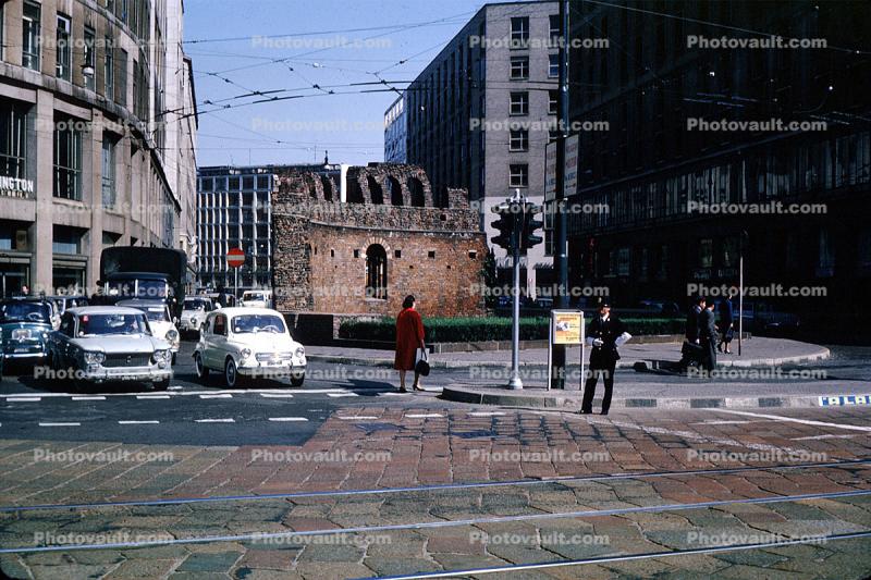 Roman Wall in the City, Ruin, 1950s