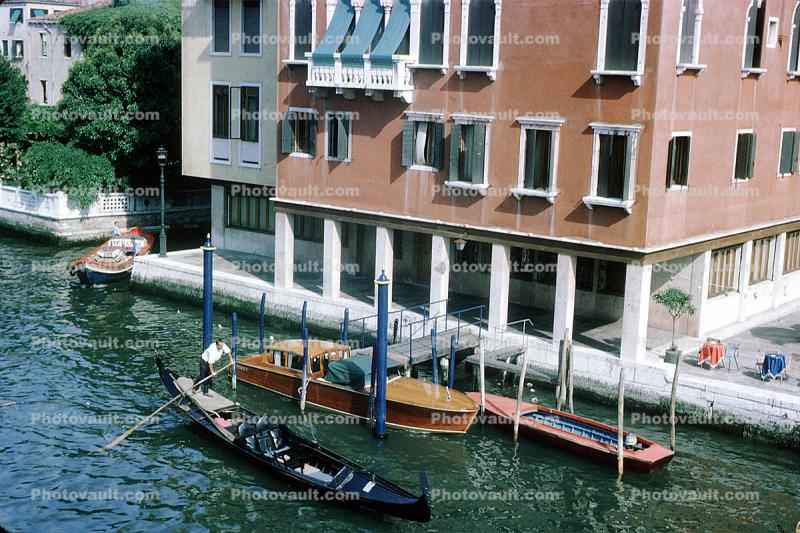 Oar, Gondola, Venice, Waterway, Canal, June 1961, 1960s