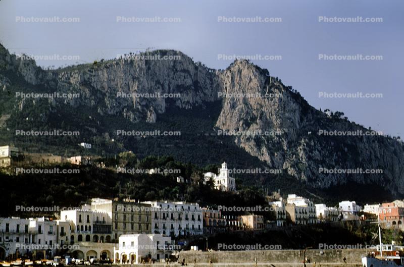 Marina Grande, Village, Mountain, Cliffs, Buildings, Capri