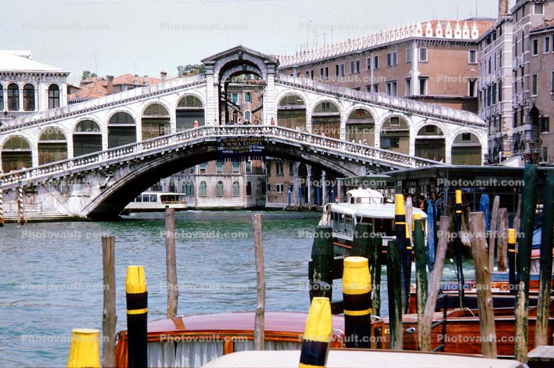 Rialto Bridge, Grand Canal, Venice, July 1968, 1960s