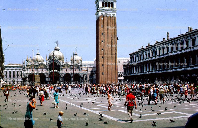 Campanile, Saint Mark's Square, Piazzetta San Marco, Bell Tower, July 1968, 1960s
