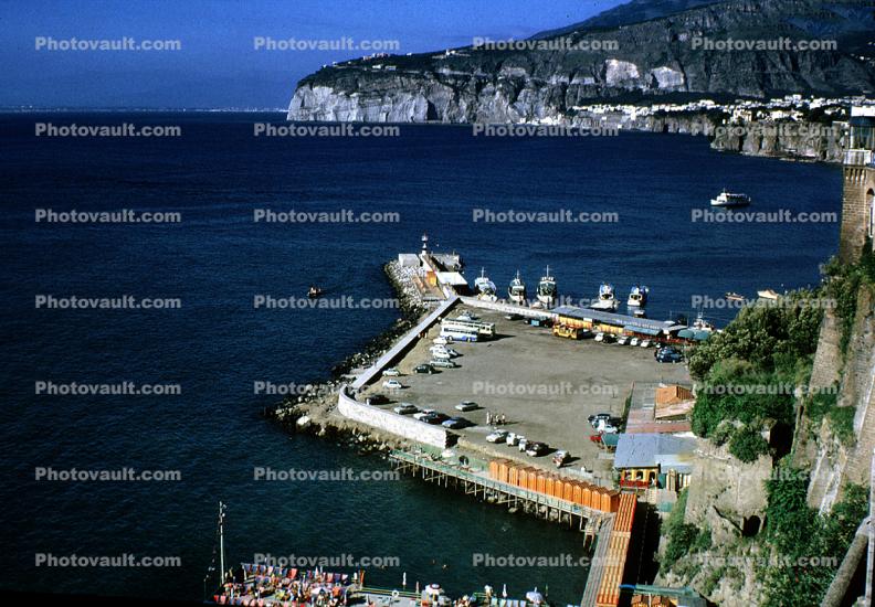 Boats, Docks, Harbor, Pompei, coast, coastline, cliffs