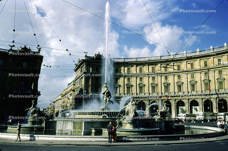 Water Fountain, aquatics, buildings, bus station, depot, Rome