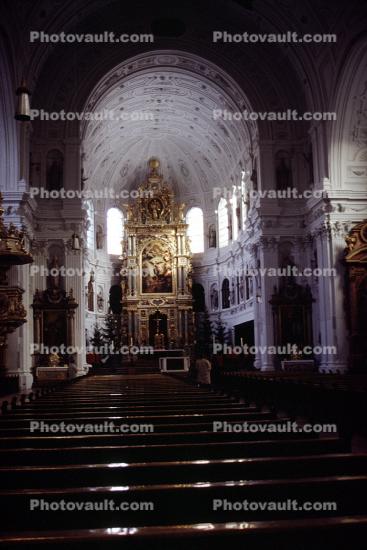 Church Interior, Cathedral, pews, altar