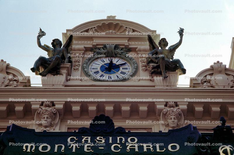 Casino, outdoor clock, outside, exterior, building, roman numerals