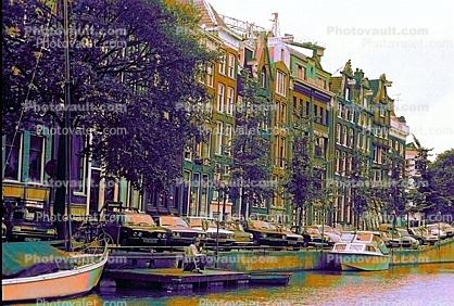 Boats, Canal, Waterway, Homes, Amsterdam