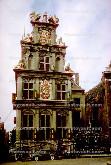 Tower, Ornate, Car, Amsterdam, opulant, 1950s