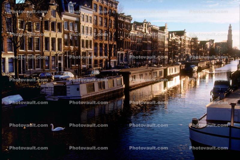 Canal, Floating Homes, Houseboats, Waterway, Amsterdam