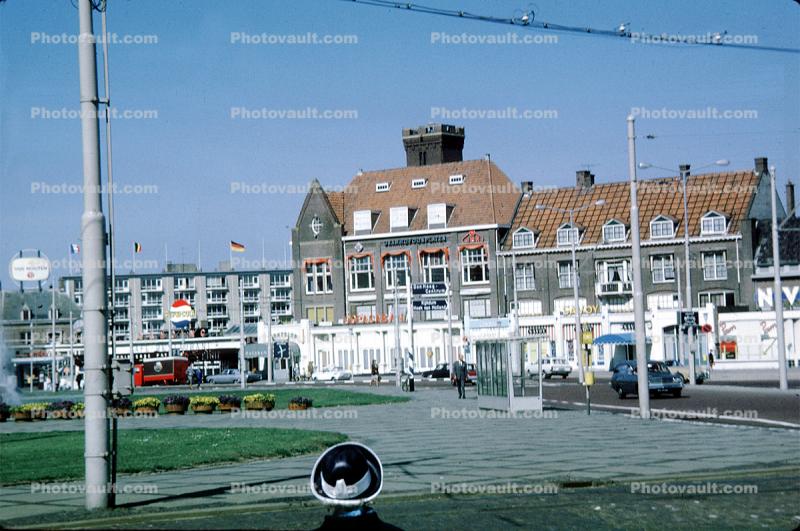 Building, palace, bus stop, June 1968, 1960s