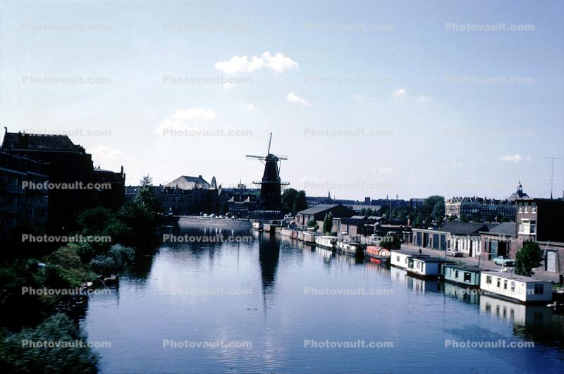 Windmill, Canal, Floating Homes, Houses