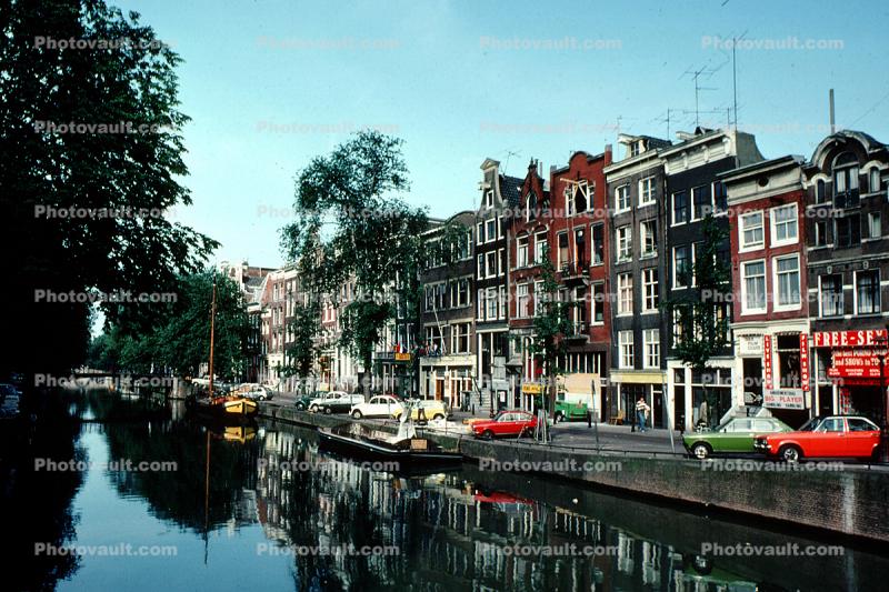Waterway, Canal, Homes, Houses, Water, Reflection, Amsterdam