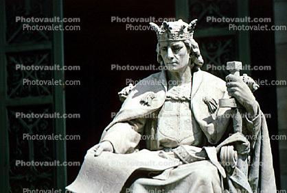 king, statue, Statuary, Sculpture, robe, cape, crown