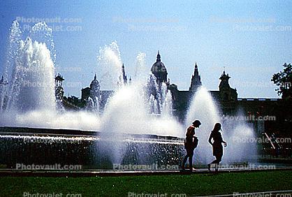 Water Fountain, aquatics, Exterior, Outdoors, Outside, Museum Nacional d?Art de Catalunya, Catalonia National Art Museum