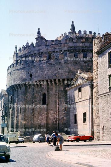 Avila, Turret, Tower, castle, palace, building, cars, automobiles, vehicles