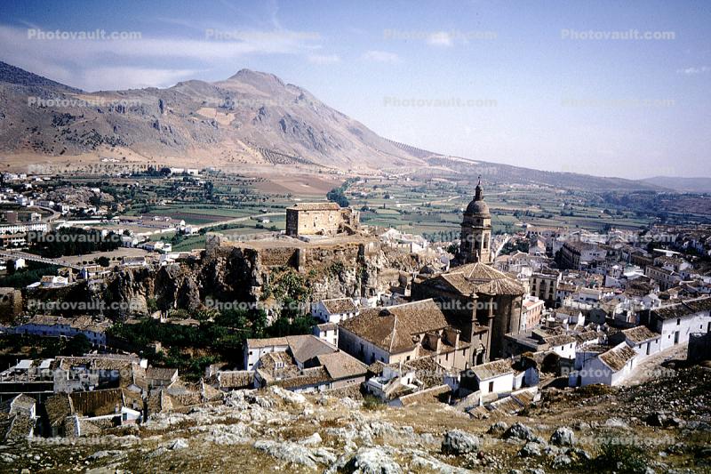 Cityscape, buildings, mountain, valley, church, Malaga