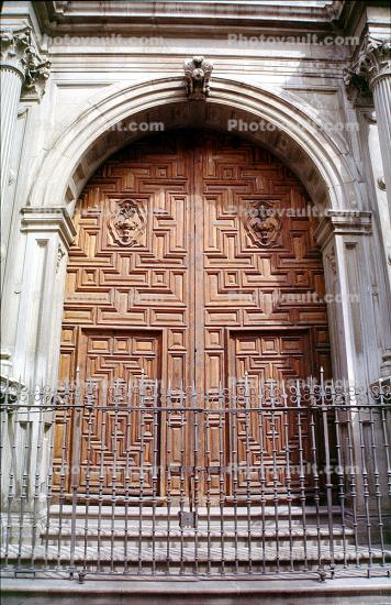Door, Doorway, arch, fence, steps, ornate, building, opulant