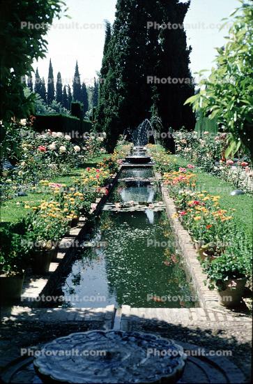 Water Fountain, pond, garden, Alhambra