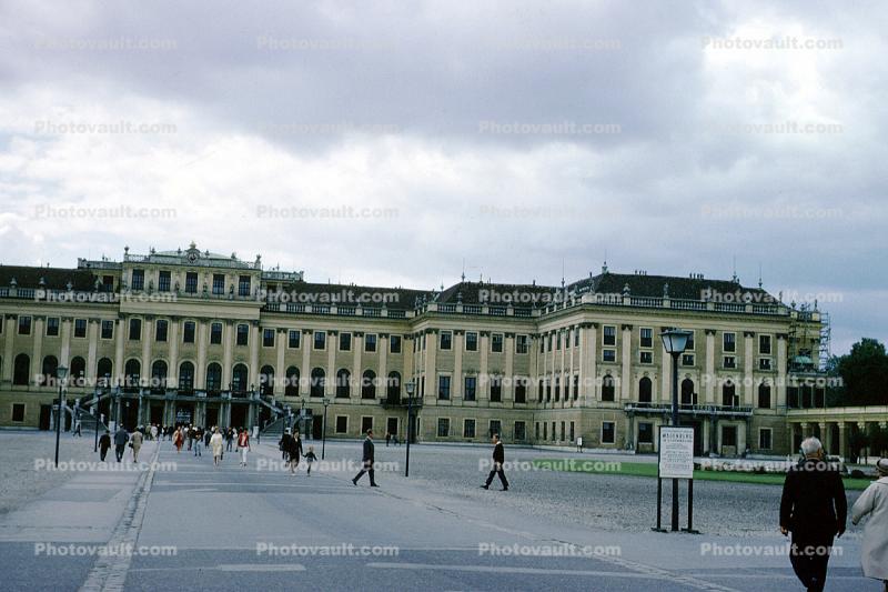Palace building, people