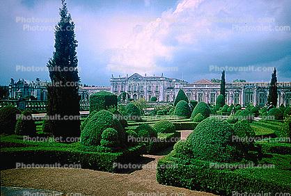 Manicured Gardens, Palace, Building, Palacio de Queluz, near Lisbon, April 1967, 1960s
