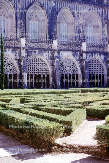 Alcobaca Monastery, Mediaeval Roman Catholic monastery, gardens, Labyrinth