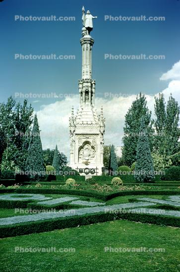 Gardens, Statue Monument Column, Lisbon, 1940s