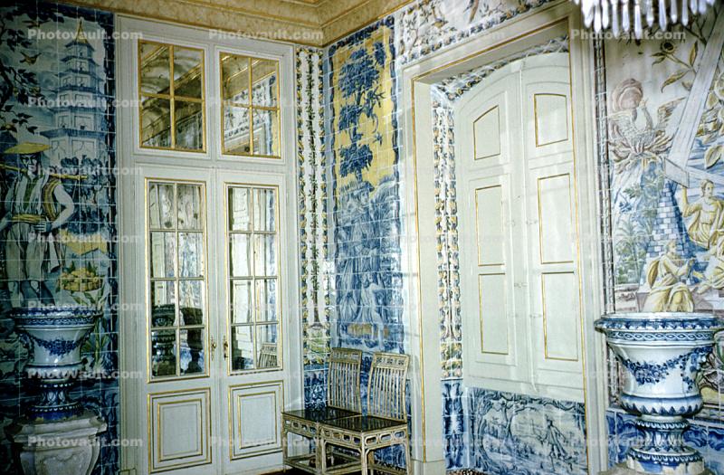 Blue Tiles, walls, Chandelier, Palace, Castle