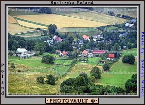 Farmlands, Trees, Homes, Houses, Bucolic Village, Town, Szlarska