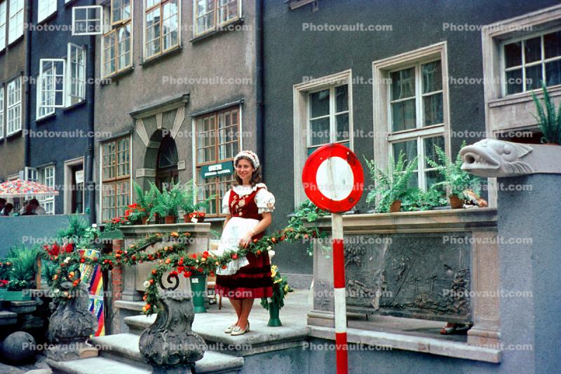 Woman, Steps, Windows, Gdansk, Danzig, August 1972, 1970s