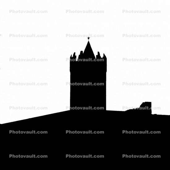 Tower Doonagore silhouette, logo, shape