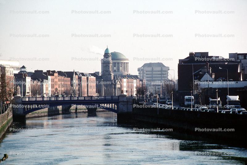 River Liffey, downtown, office, building, skyline, Dublin
