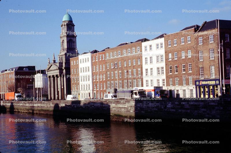 River Liffey, waterfront, waterside, building, skyline, Dublin