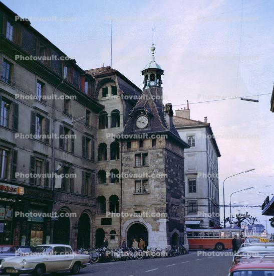 Clock Tower, Steaple, Building, Liechtenstein, 1950s