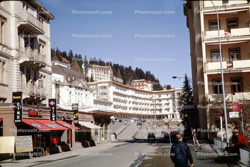 Main Street, Hotel Belveder, Kodak Sign, Davos, Switzerland