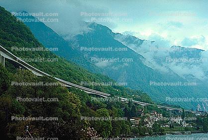 Highway along the Lake, Switzerland, 1950s