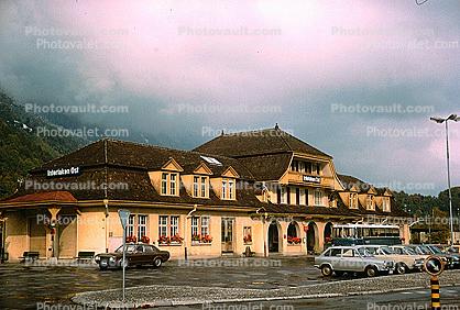 Interlaken Ost, Depot, train station, Switzerland, 1950s