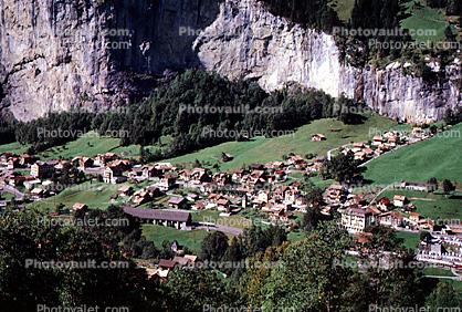Homes, houses, valley, village, Lauterbrunnen, Switzerland