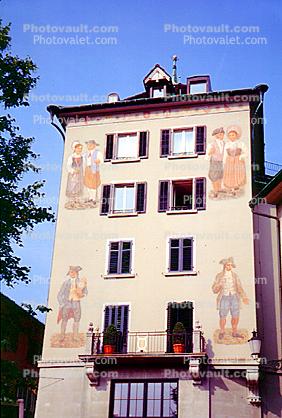 Wall Paintings, building, Zurich, Switzerland