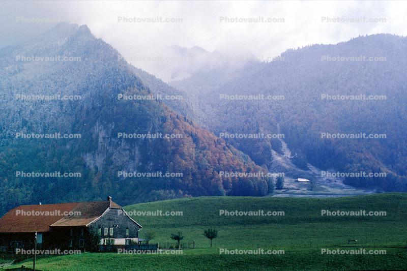 Autumn, House, Building, Juan Pass, Switzerland