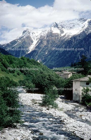 River, Mountains, Rapids, near Malagan Pass, Switzerland