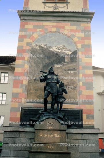 The Monument for William Tell, built by Richard Kissling (1895), Altdorf, Canton of Uri, Switzerland